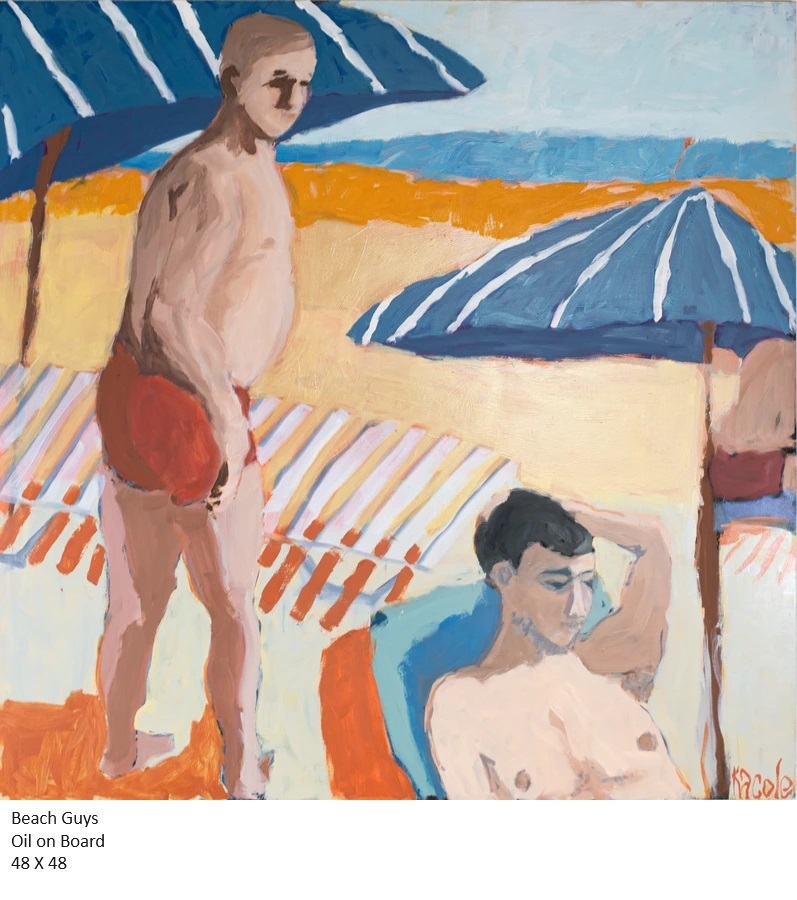 Beach Guys by Kathryn ColeOil on Board48 X 48