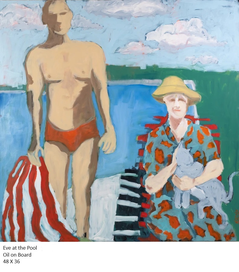 Eve at the Pool by Kathryn ColeOil on Board48 X 36