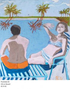 Poolside #2 by Kathryn ColeOil on Board42 X 42