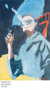 Smoker Guy by Kathrine ColeOil on Board32 X 20