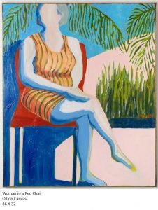 Woman in a Red Chair by Kathryn ColeOil on Canvas36 X 32